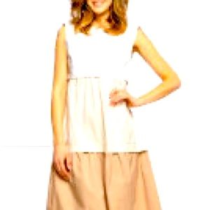 PESERICO sleeveless color blocked dress